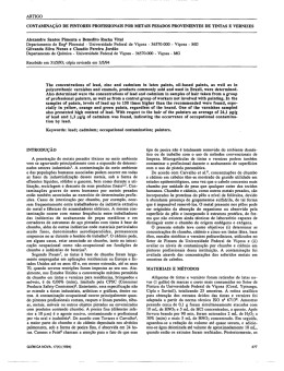 artigo contamina&ccedil;&atilde;o de pintores profissionais por