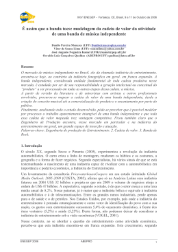 &Eacute; assim que a banda toca: modelagem da cadeia de valor