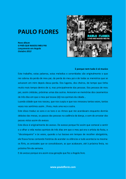 Press Release "O Pa&iacute;s Que Nasceu Meu Pai"