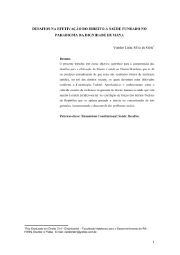 desafios na efetiva&ccedil;&atilde;o do direito &agrave; sa&uacute;de fundado no paradigma da