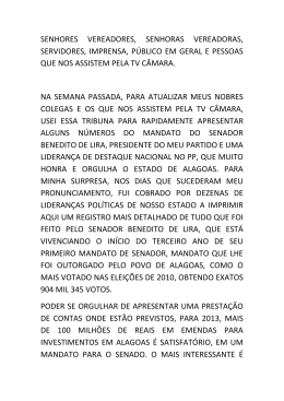 Atuação Senador Benedito de Lira 11/04/2013