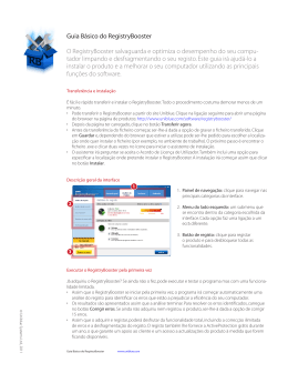 Guia B&aacute;sico do RegistryBooster O RegistryBooster