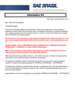 Informativo 04 - Termo de Participa&ccedil;&atilde;o F&oacute;rmula SAE BRASIL