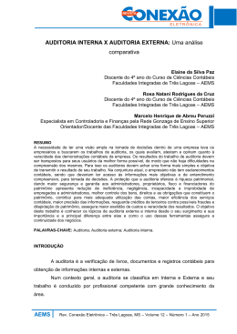 AEMS AUDITORIA INTERNA X AUDITORIA EXTERNA: Uma