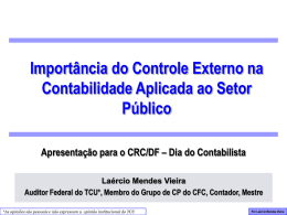import&acirc;ncia do controle externo na contabilidade aplicada ao