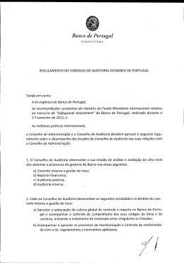 Regulamento do Conselho de Auditoria do Banco de Portugal