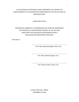 i AS AUDITORIAS DE PROCESSO COMO FERRAMENTA