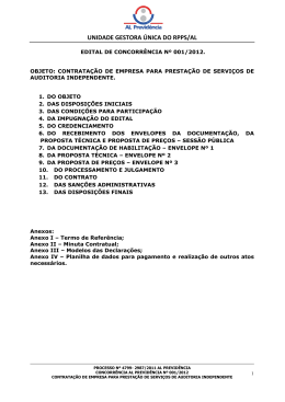 EDITAL CONCORRENCIA - 001 AUDITORIA EXTERNA