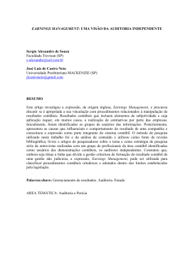 EARNINGS MANAGEMENT - Congresso Brasileiro de Contabilidade