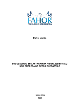 processo de implanta&ccedil;&atilde;o da norma iso 9001 em uma