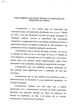 REGULAMENTO Do APOIO TÉcNIcO À HABITAÇÃO No MUNICIPIO