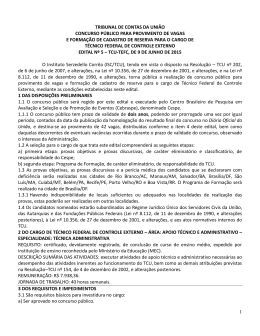 Edital n&ordm; 5 &ndash; TCU-TEFC - Tribunal de Contas da Uni&atilde;o