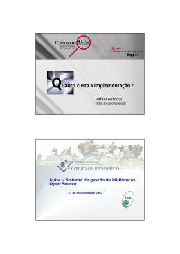 Quanto custa o KOHA - Koha &ndash; Utilizadores de Portugal