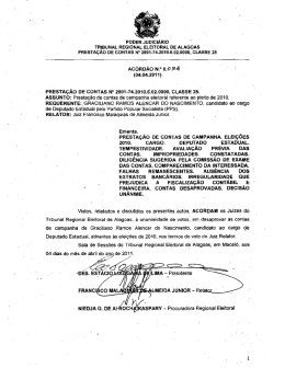 AC008054(Prest. de contas.Graciliano Ramos do - TRE-AL
