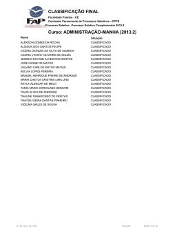 Clique e confira a lista de classificados e classific&aacute;veis do Vestibular