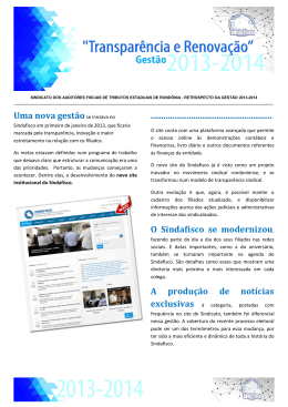 Fazer de RETROSPECTO DA GEST&Atilde;O