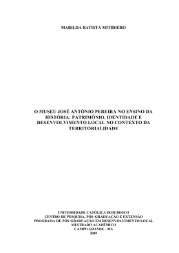 o museu jos&eacute; ant&ocirc;nio pereira no ensino da hist&oacute;ria