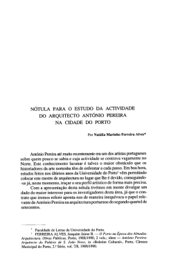 Nótula para o estudo da actividade do arquitecto António Pereira na