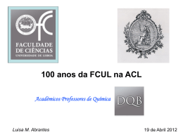 100 anos da FCUL na ACL - Academia das Ciências de Lisboa