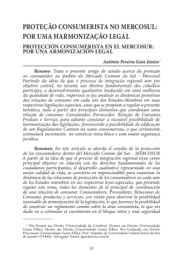 proteção consumerista no mercosul - Revista de la Secretaría del