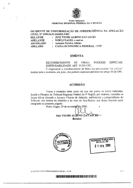 iNchENTE DE UNIFORMIZAÇÃO DE JURISPRUDÊNCIA NA