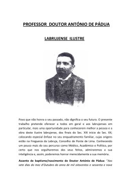 PROFESSOR DOUTOR ANTÓNIO DE PÁDUA