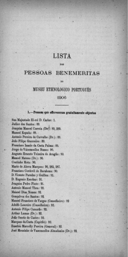 Lista das pessoas beneméritas do Museu Ethnológico Português