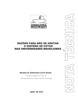 Razões para não se adotar o Sistema de Cotas nas Universidades