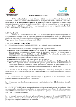 Edital do Vestibular UFSC 2015