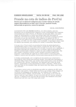 Fraude na cota de índios do ProUni