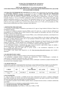 FUNDA&Ccedil;&Atilde;O UNIVERSIDADE DO AMAZONAS UNIVERSIDADE