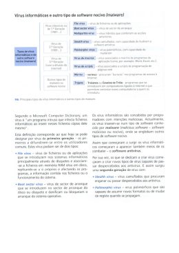 V&iacute;rus inform&aacute;ticos e outro tipo de software nocivo