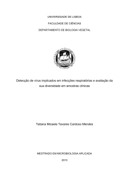 Detec&ccedil;&atilde;o de v&iacute;rus implicados em infec&ccedil;&otilde;es respirat&oacute;rias e