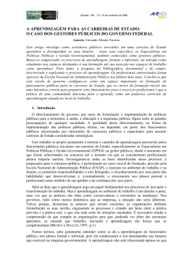 A APRENDIZAGEM PARA AS CARREIRAS DE ESTADO: O