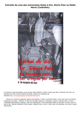 Extra&iacute;do de uma das entrevistas feitas &agrave; Dra. Gloria