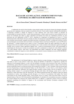 bacias de acumula&ccedil;&atilde;o e amortecimento para controle