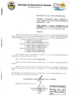 DECRETO N#U00ba 006 - Prefeitura Municipal de Aparecida