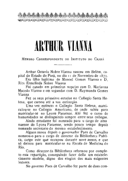 Arthur Vianna - apontamentos biographicos