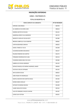 inscri&ccedil;&otilde;es deferidas - fisioterapeuta