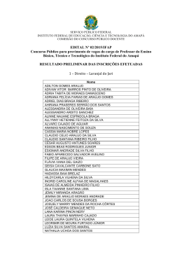 Resultado Preliminar das Inscrições Efetuadas