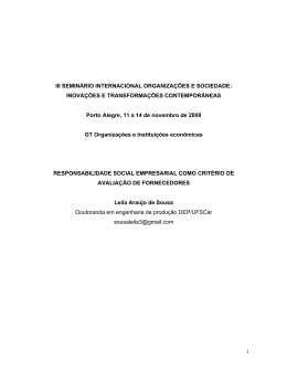 A responsabilidade social empresarial numa perspectiva