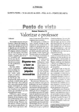 Valorizar o professor