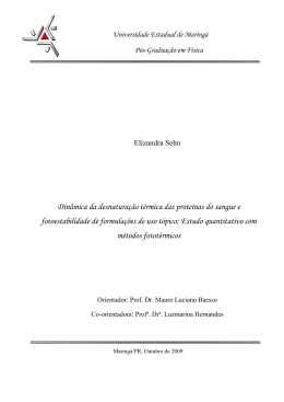 Din&acirc;mica da desnatura&ccedil;&atilde;o t&eacute;rmica das prote&iacute;nas do - pfi