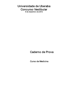 Prova Medicina UNIUBE Dezembro de 2012