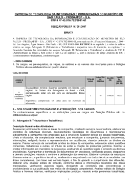 Errata - Prefeitura de S&atilde;o Paulo