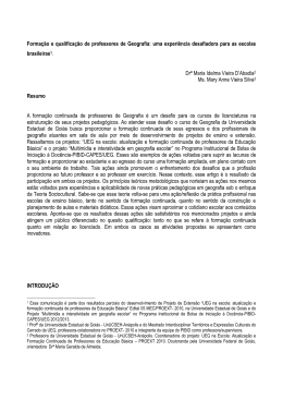 Forma&ccedil;&atilde;o e qualifica&ccedil;&atilde;o de professores de Geografia: uma