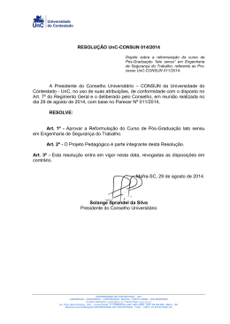 Resolução UnC-CONSUN 014/2014