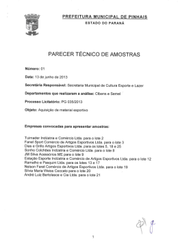 Parecer técnico - Prefeitura de Pinhais