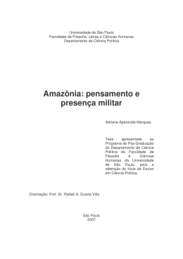 Amaz&ocirc;nia: pensamento e presen&ccedil;a militar