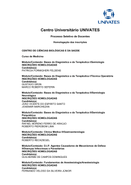 Homologa&ccedil;&atilde;o de Inscri&ccedil;&otilde;es do Processo Seletivo de